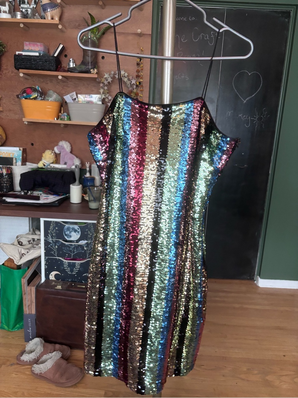 She + Sky Sequin Stripe Dress - Gold, Pink, Blue, Green, Black
